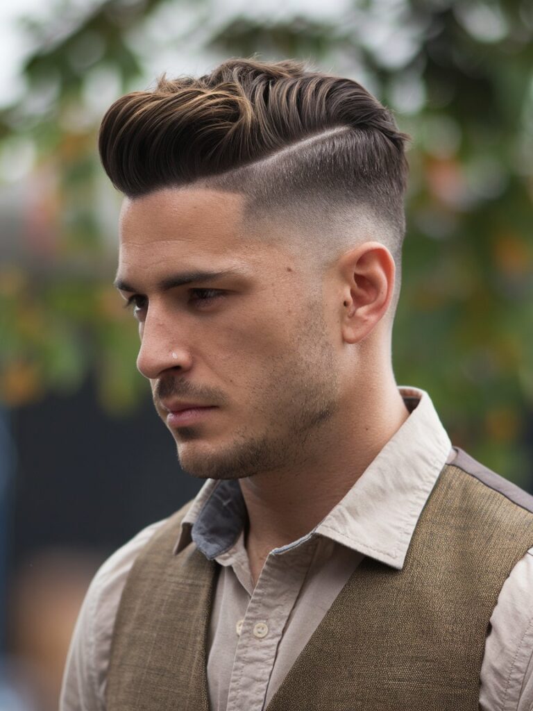 20. Textured Pompadour Fade