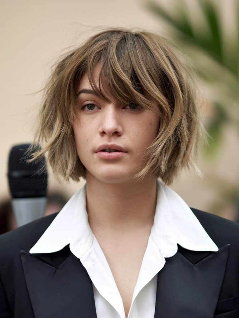 12. Tousled Bob with Bangs