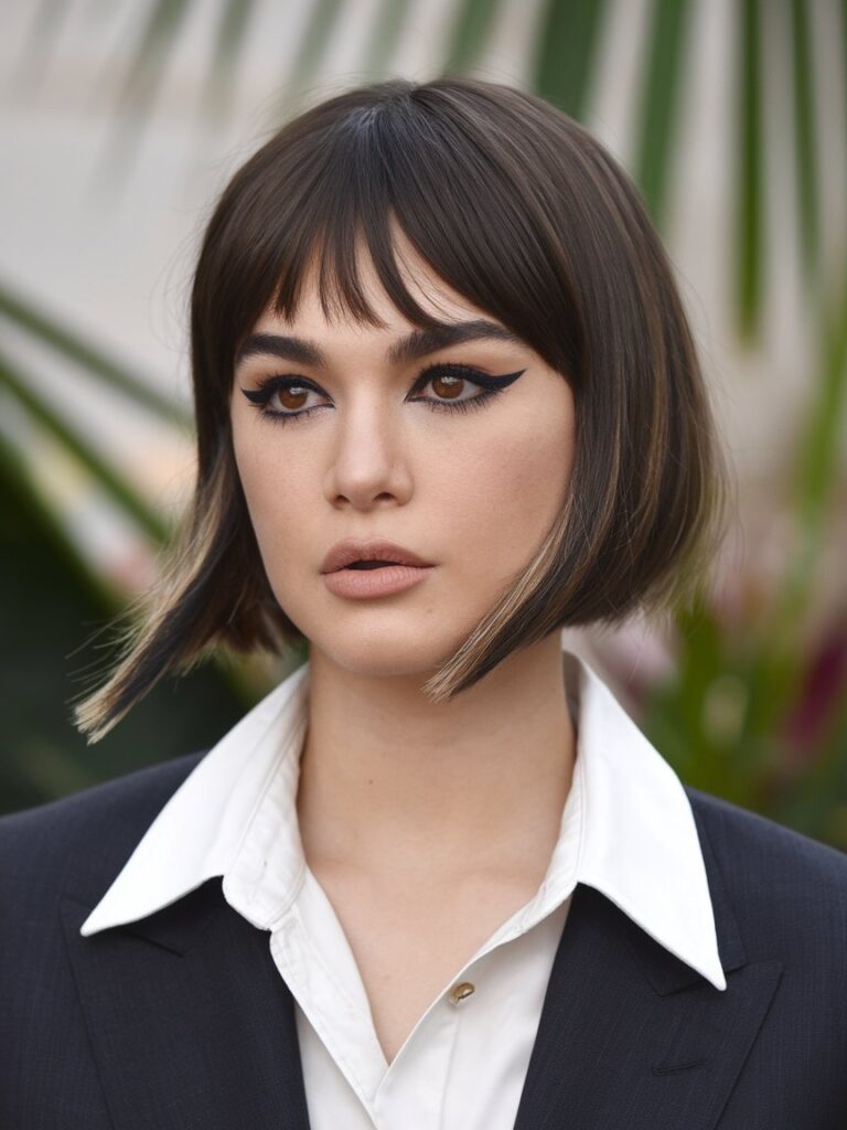 18. Angled Bob with Bangs