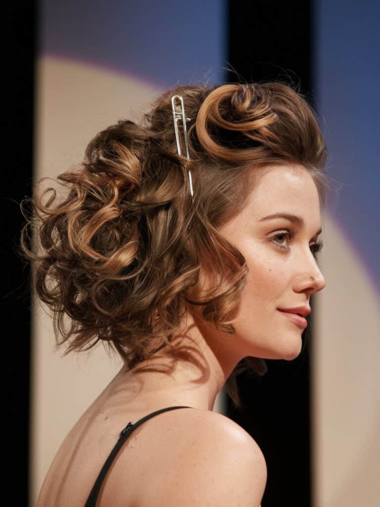 3. Loose Short Curls with Lowlights