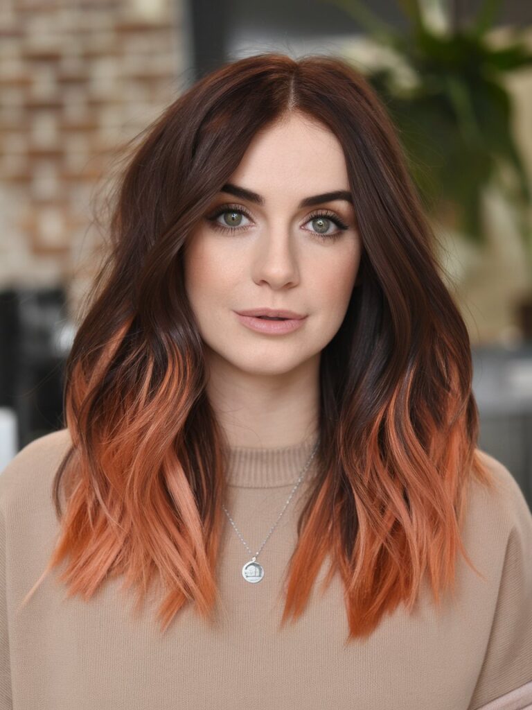 34. Dark Brown with Copper Ombre