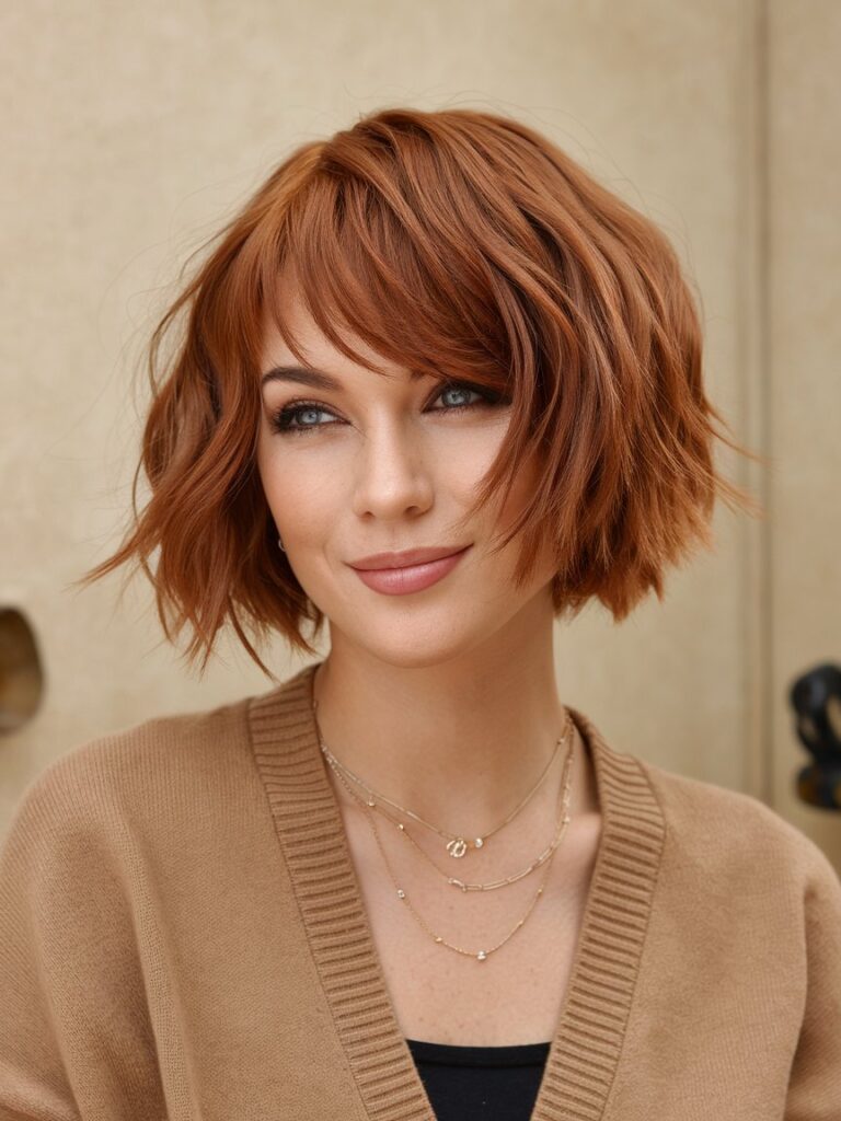 23. Copper Wavy Bob