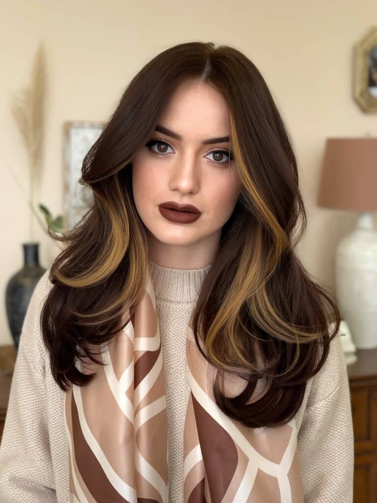 16. Deep Chestnut Brown with Golden Undertones