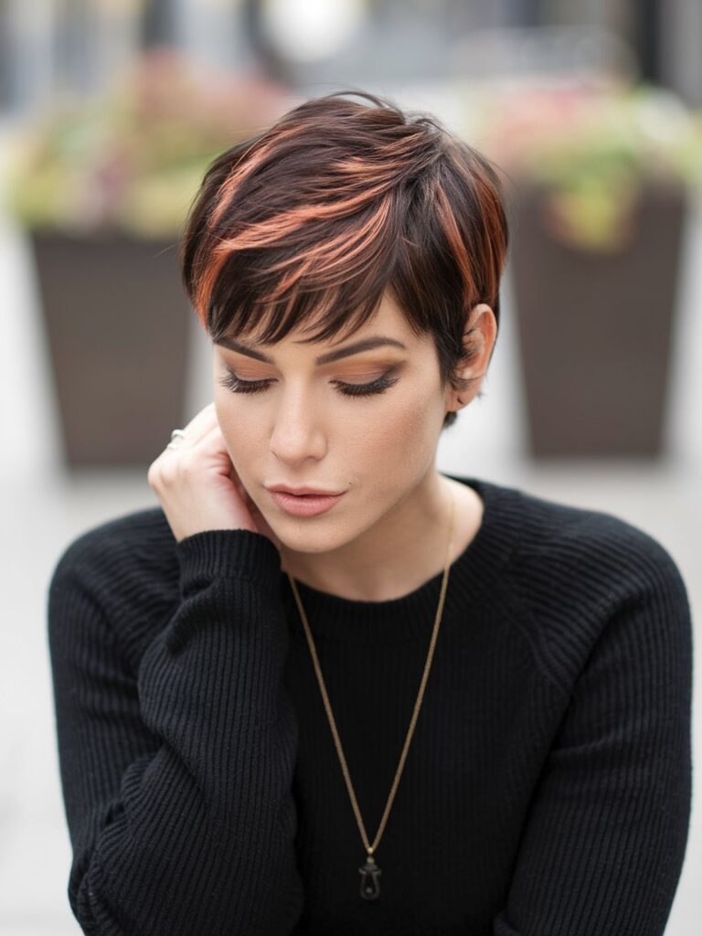 15. Nespresso Pixie with Bold Copper Highlights