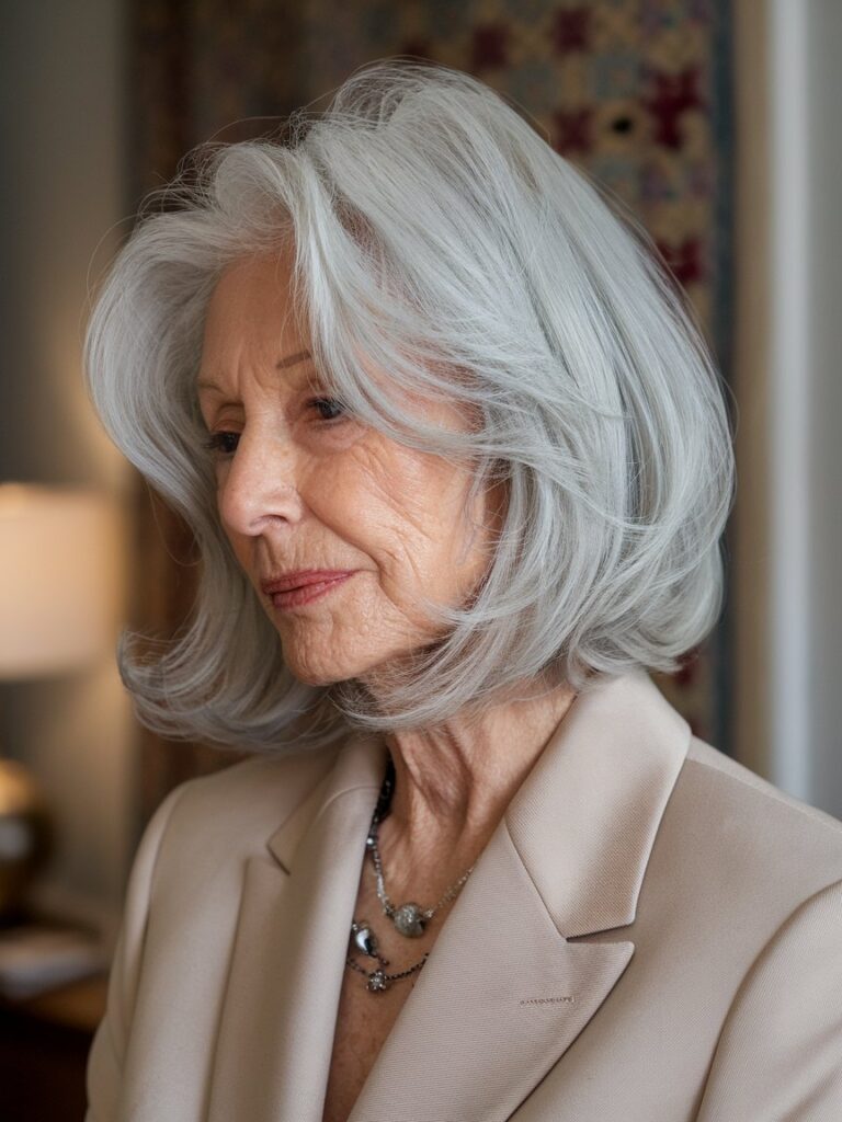 24. Silver Bob for a Chic, Sophisticated Look