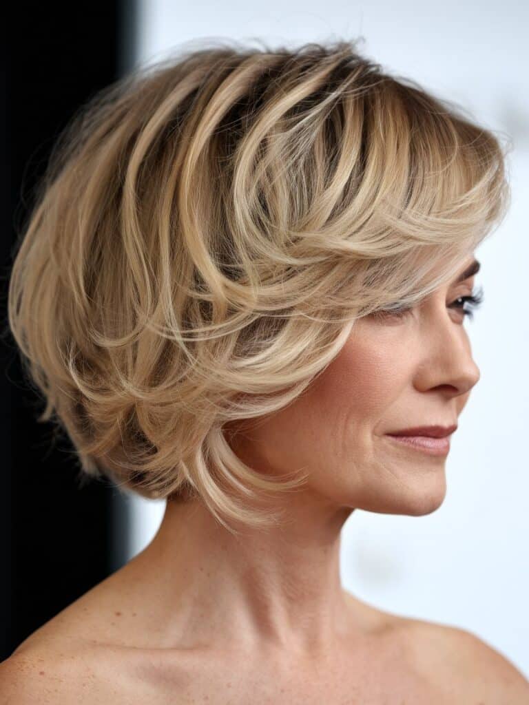 21. Short Angled Layered Bob