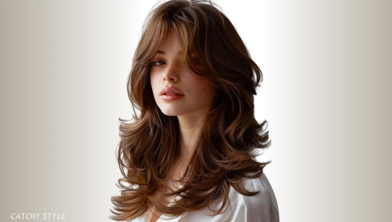 Butterfly haircut with bangs on wavy hair for bouncy, effortless texture Butterfly haircut with bangs on wavy hair for bouncy, effortless texture