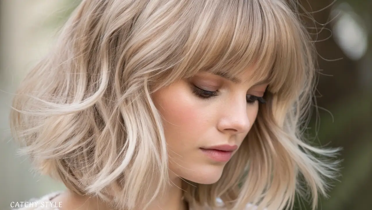 Butterfly haircut with wispy bangs for a soft and airy look Butterfly haircut with wispy bangs for a soft and airy look