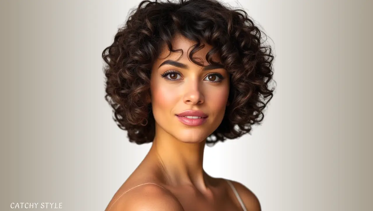 Curly short layered bob Curly short layered bob