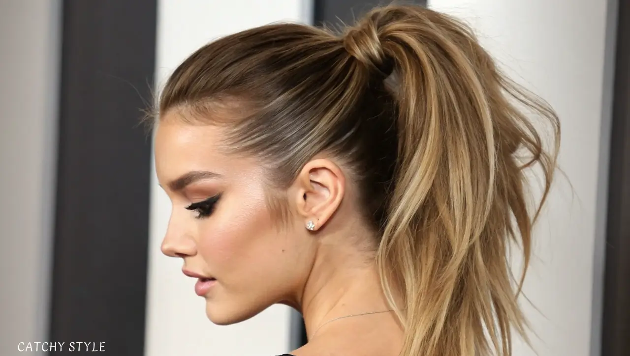 High Ponytail with Wispy Ends High Ponytail with Wispy Ends