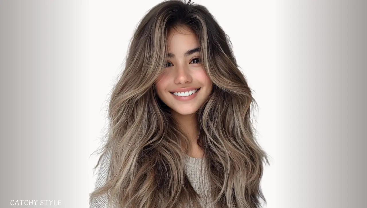 Long Layered Wolf Haircut with Ash Brown Highlights Long Layered Wolf Haircut with Ash Brown Highlights