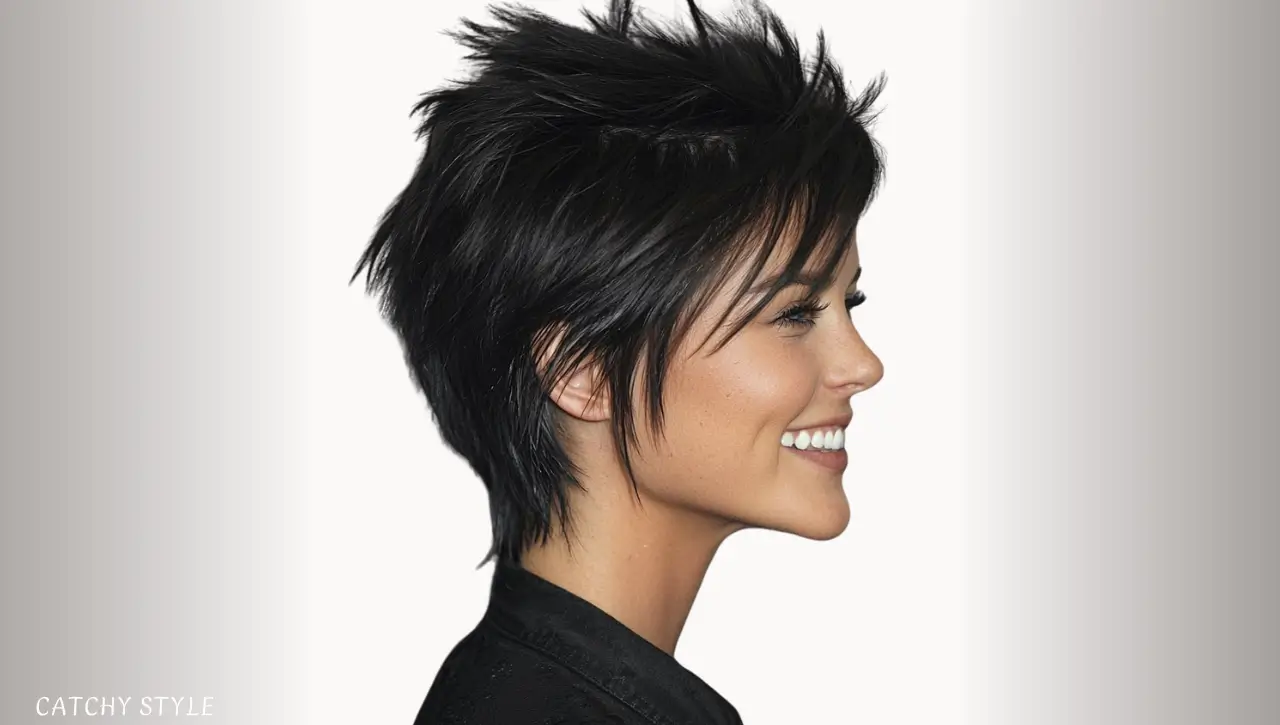 Short Mullet Wolf Haircut with Jet Black Undertones Short Mullet Wolf Haircut with Jet Black Undertones
