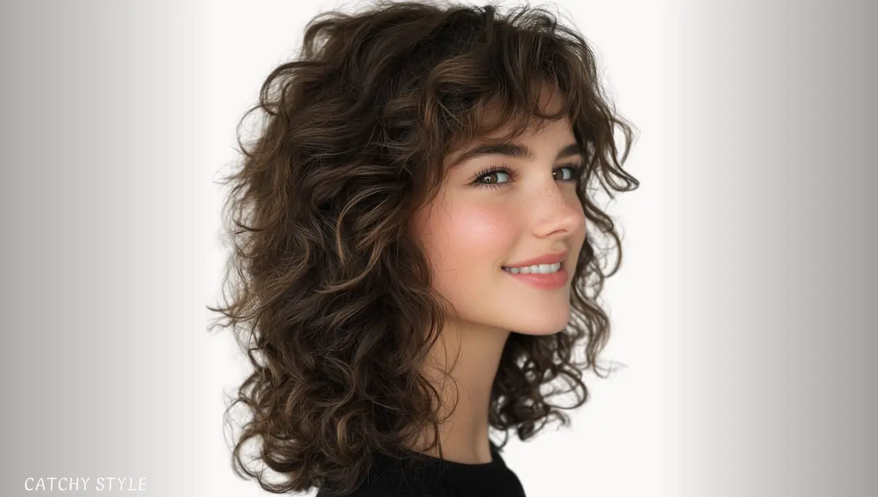 Soft Curly Wolf Cut in Rich Chocolate Brown Soft Curly Wolf Cut in Rich Chocolate Brown