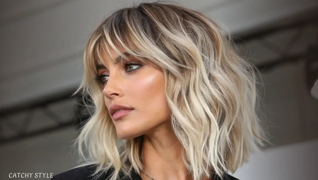 Textured Wolf Haircut with Platinum Blonde Streaks Textured Wolf Haircut with Platinum Blonde Streaks