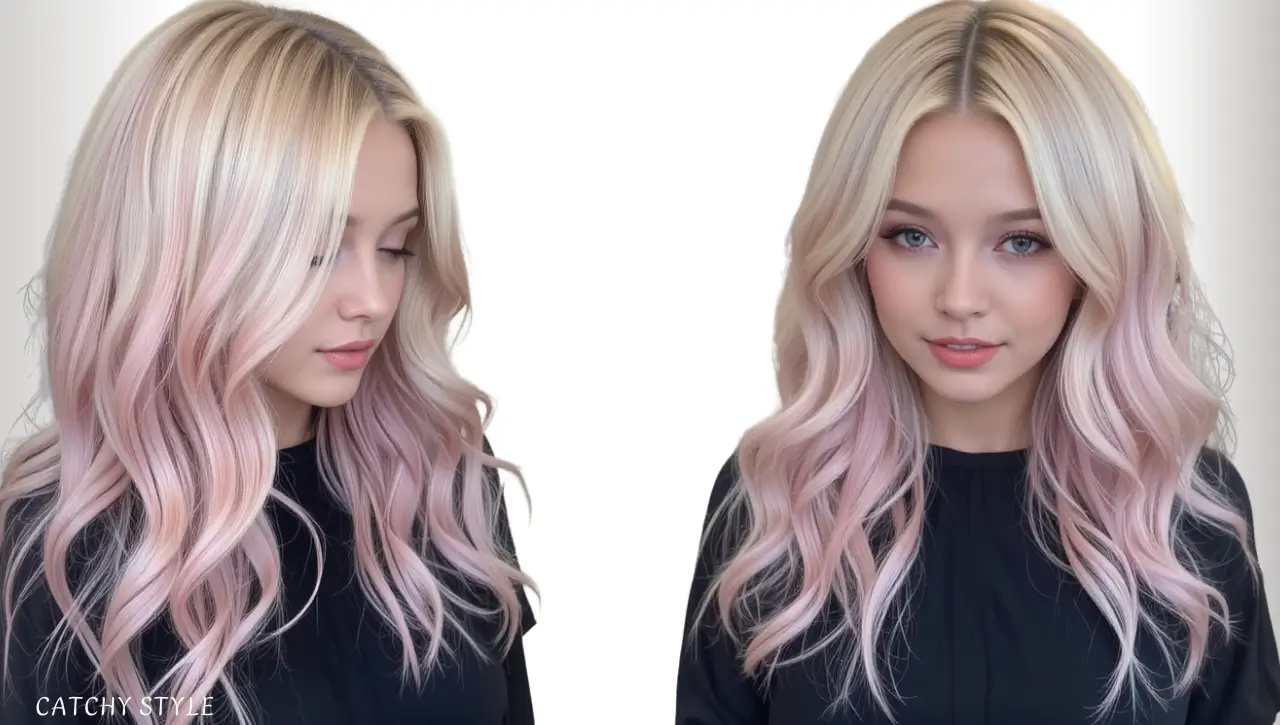 Pastel Blonde Hair Guide Dreamy Whimsical Stylish Shade Pastel blonde hair shade with lavender blush peach hues