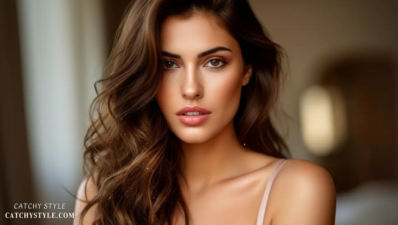 Golden Pecan Brown for Warm Autumn Hair Style Soft golden pecan brown hair for fall look