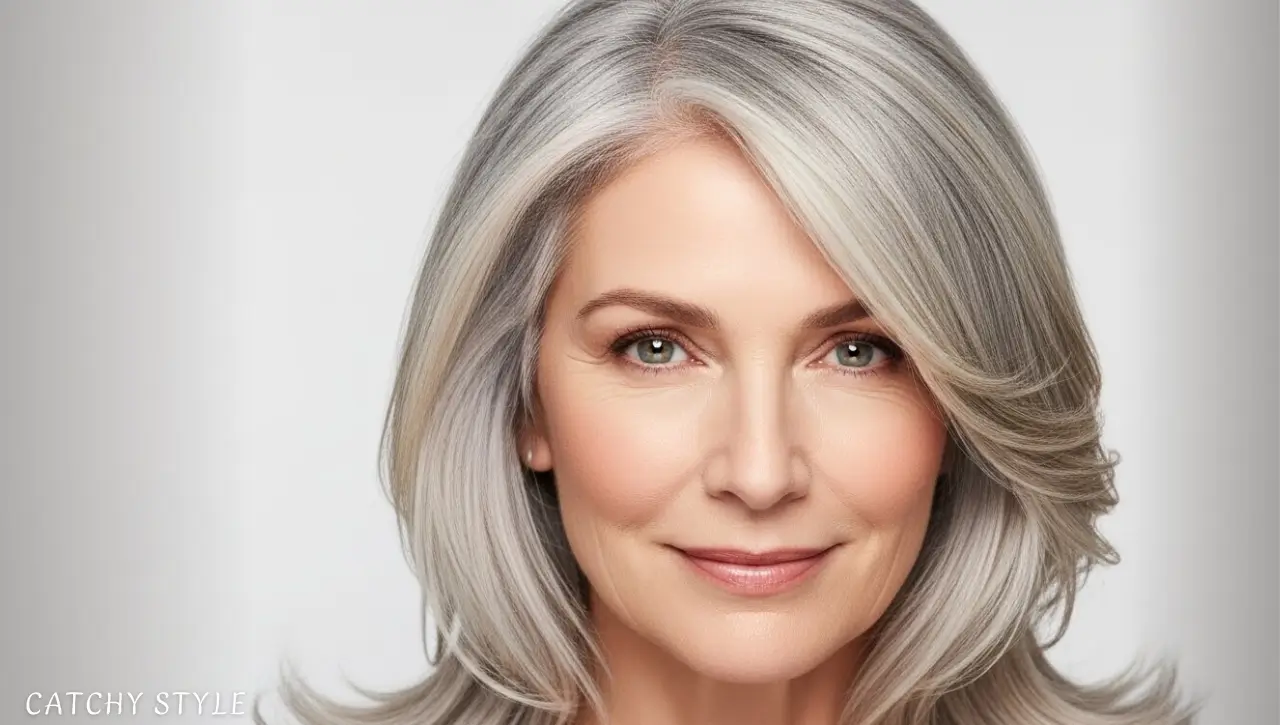Natural blonde hair color blended beautifully with gray hair Gray hair blended with natural blonde shades