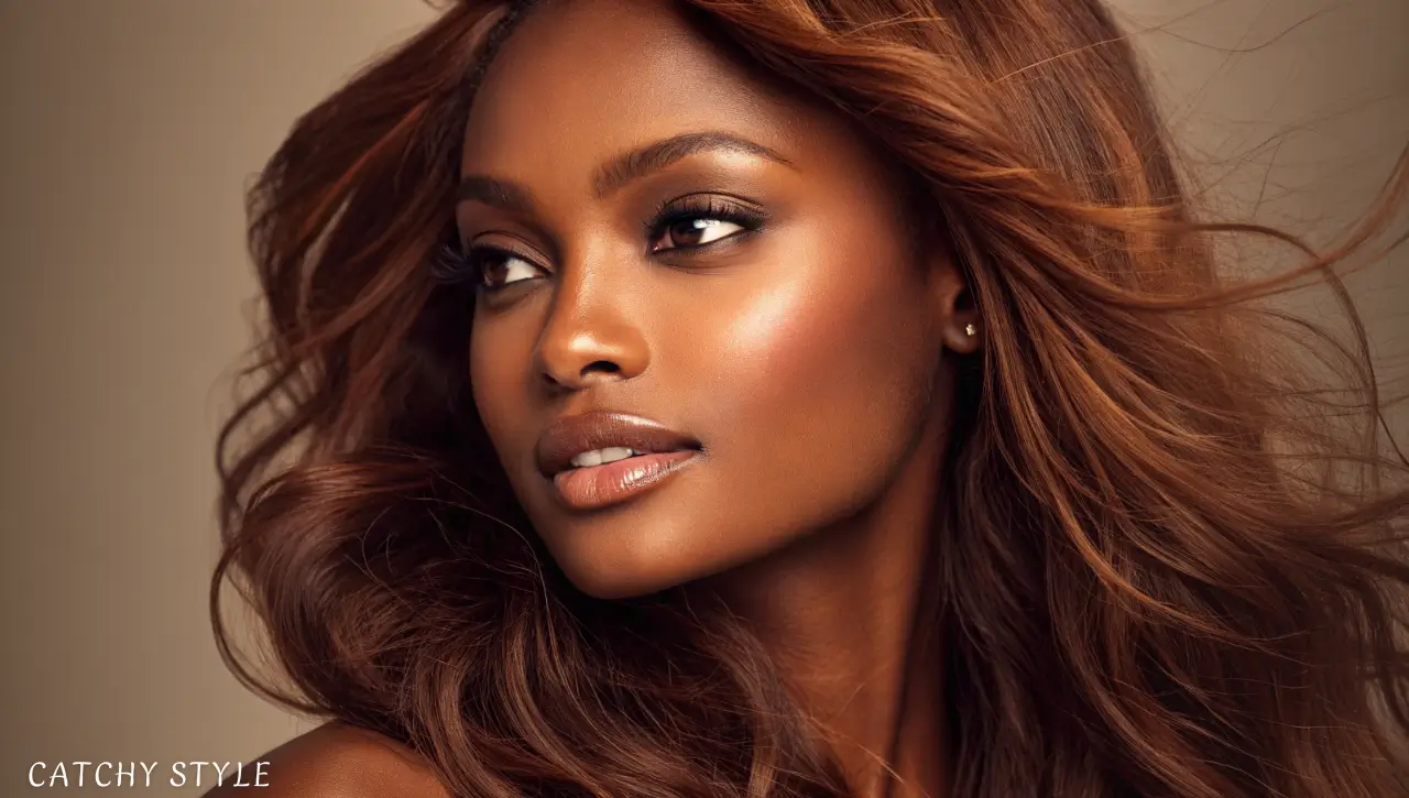 Cinnamon Brown Hair Ideas That Flatter Dark Skin Women Dark-skinned woman with soft cinnamon brown hair
