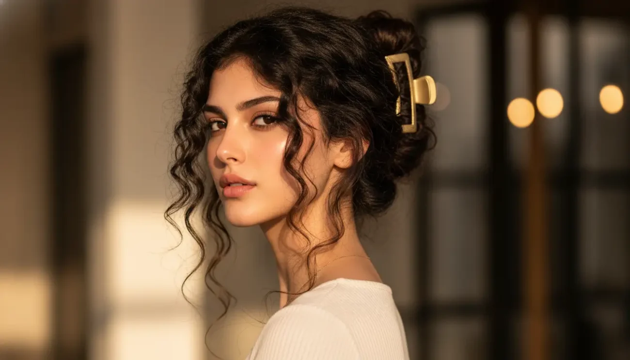 easy hairstyles for naturally curly hair claw clip updo easy hairstyles for naturally curly hair claw clip updo