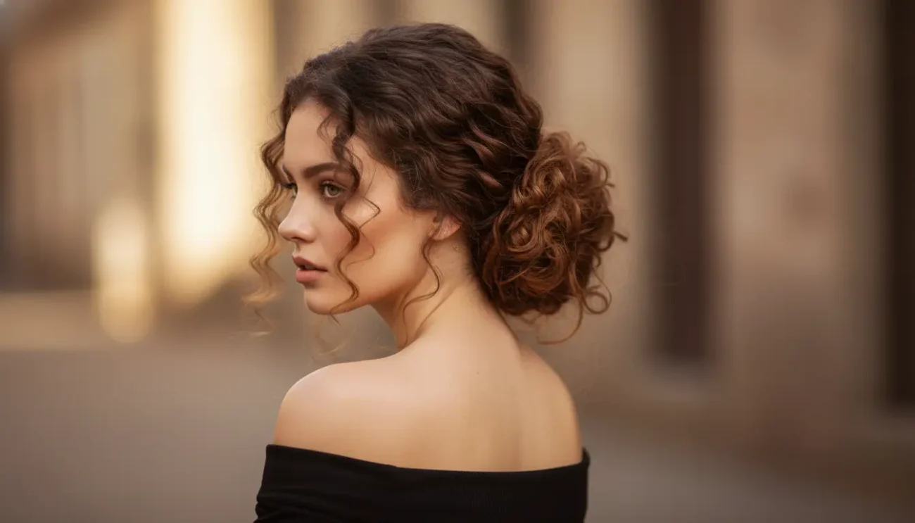 Easy Hairstyles for Naturally Curly Hair Stylish Low Messy Bun Show off your curls with a cool relaxed low messy bun