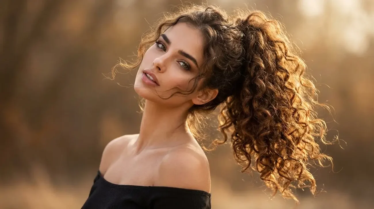 High Ponytail with Volume Playful Look for Curly Hair Show off your curls with this fun bouncy high ponytail