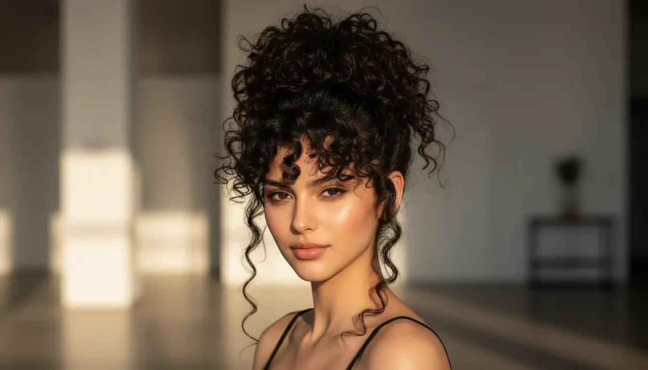 Pineapple updo for curly hair easy chic everyday look pineapple updo curly hair chic effortless style
