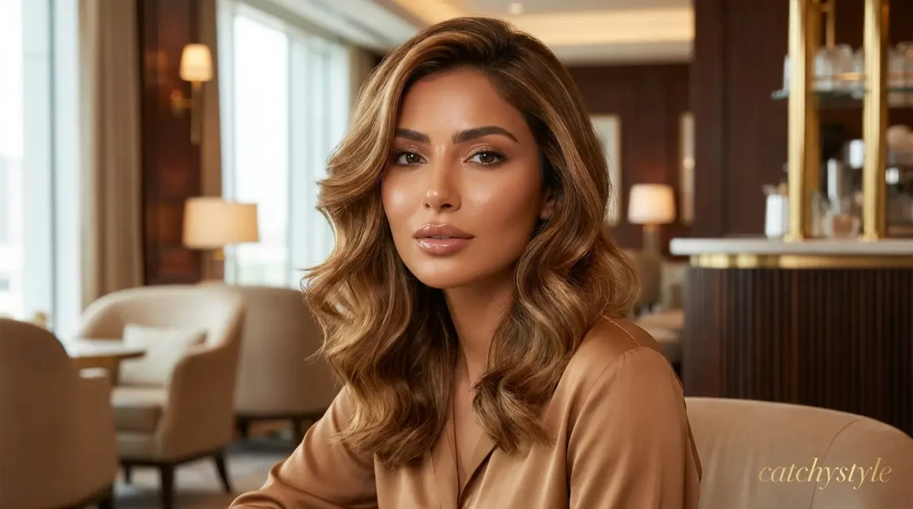 Caramel Light Brown Hair for a Luxurious Glow Caramel Light Brown Hair with warm glossy waves