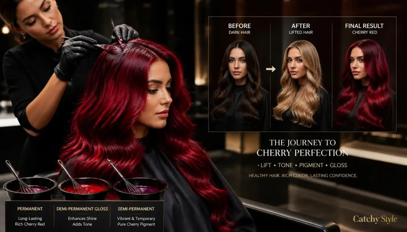 Complete Guide to Permanent Demi and Semi Hair Color Options Professional hair coloring process creating rich red tones