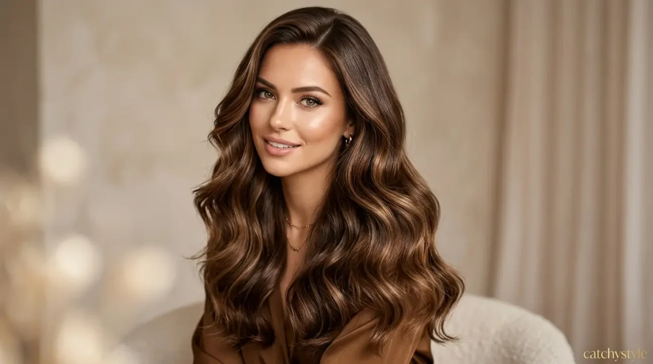 Luxe Light Brown Hair for an Expensive Elegant Look Luxe Light Brown Hair with silky glossy dimension
