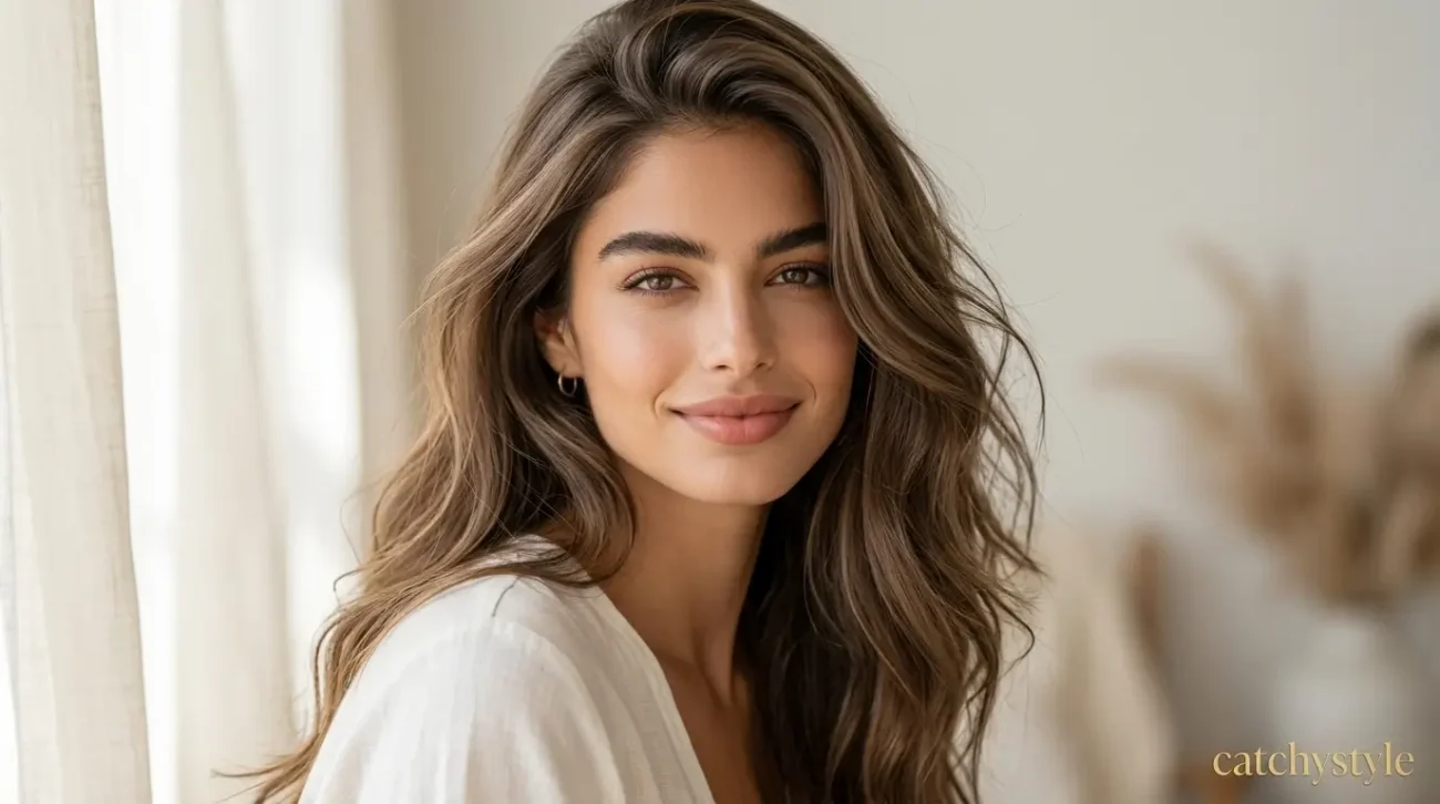 Elegant Sandy Brown Hair Ideas for Minimal Chic Sandy brown hairstyle with pale beige softness