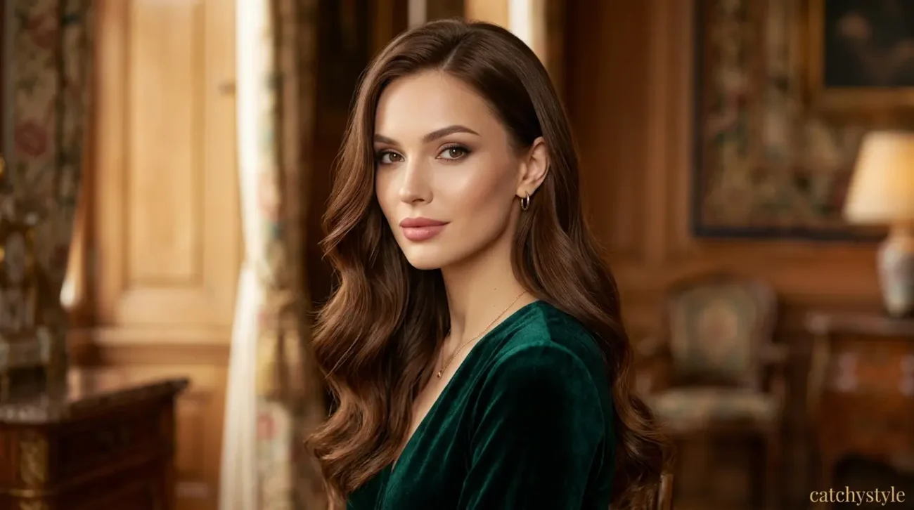 Elegant Cedar Brown Hair Ideas for Classic Beauty Cedar brown hairstyle with soft warm reddish undertones