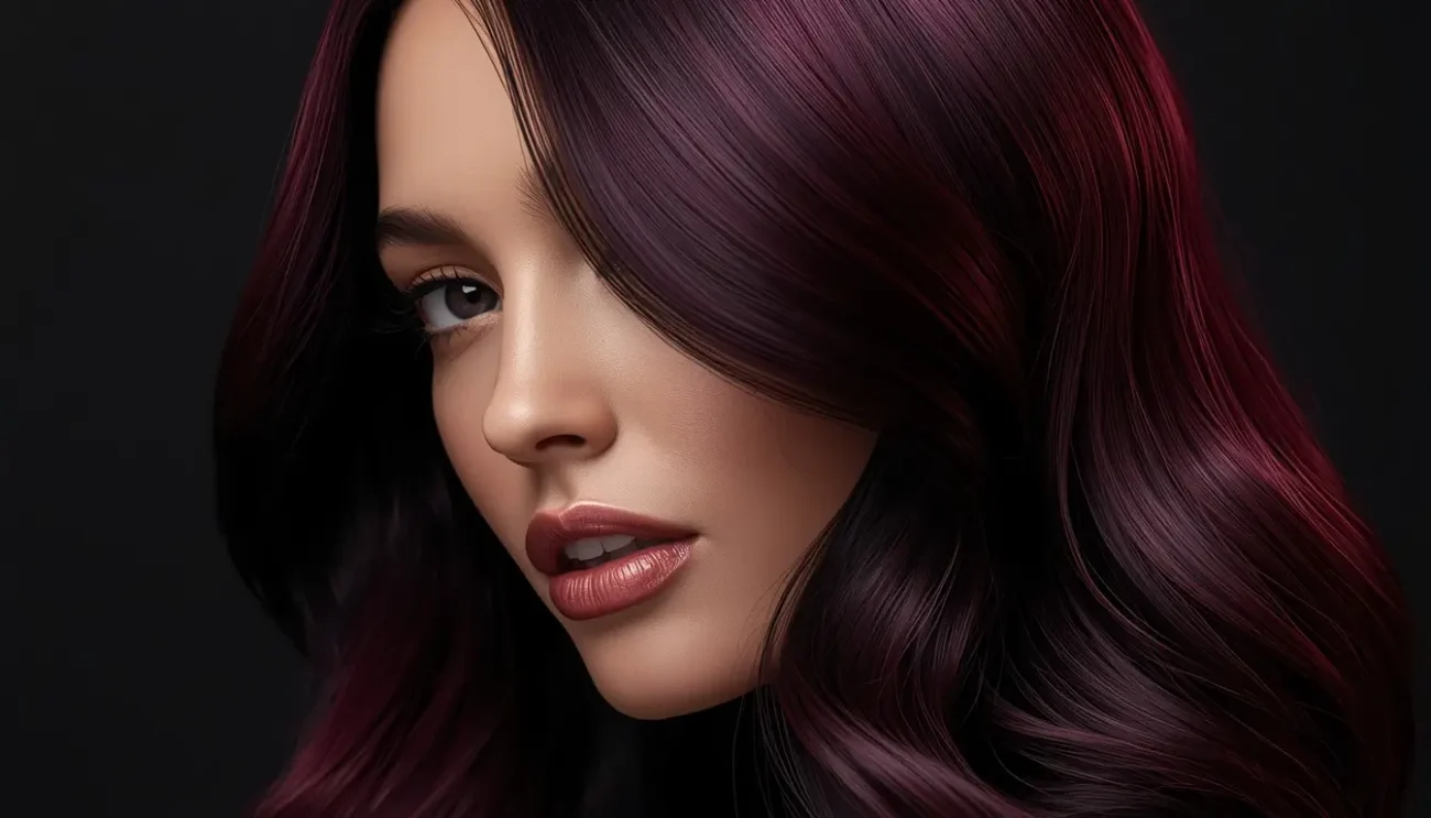 Black Cherry Burgundy Hair Color with Deep Shine Black cherry burgundy hair color dark tones