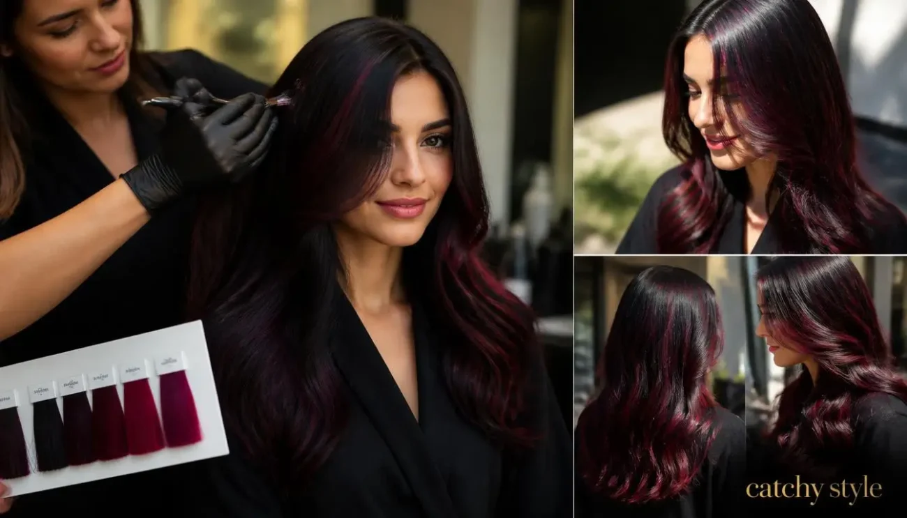 Black Cherry Hair Color on Natural Black Hair Explained Black cherry hair with red violet undertones on black hair