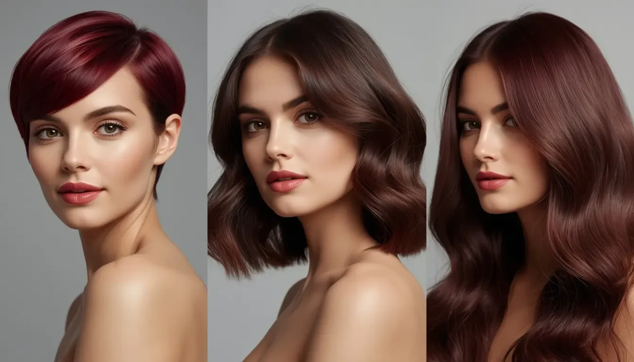 Burgundy Hair Color Looks on Different Hair Lengths Burgundy hair color on short medium and long styles