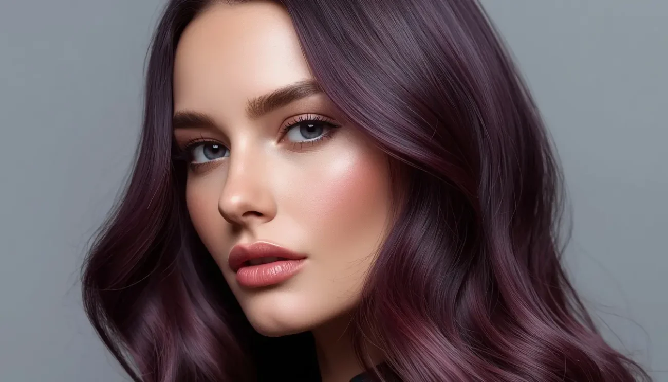Cool Plum Hair with Elegant Color Depth Purple toned hair with soft burgundy blend
