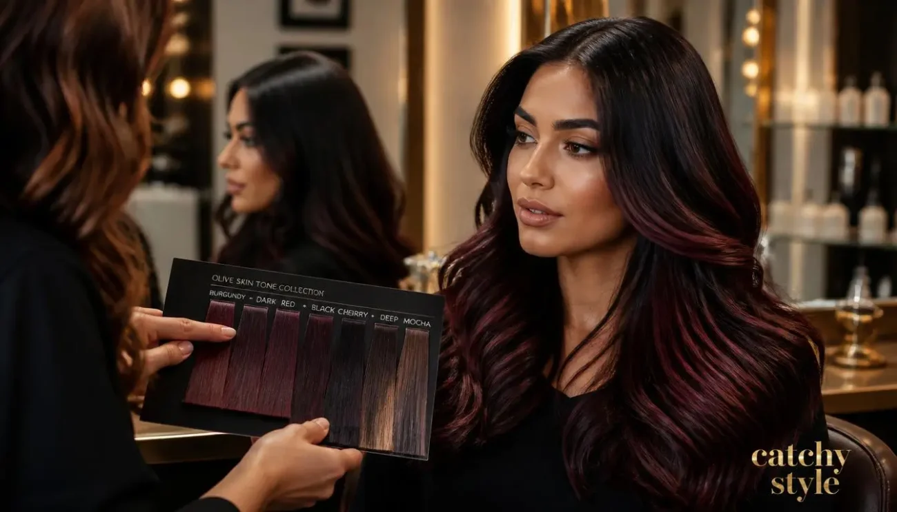 Hair Color From Black: Top Colors for Olive Skin Tone Hair color from black olive skin burgundy black cherry