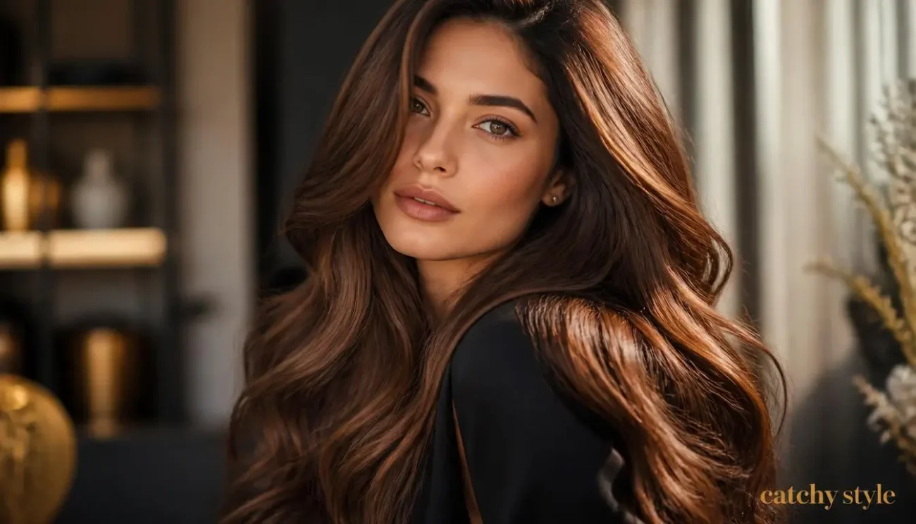 Hair Color From Black: Beautiful Chestnut Brown Hair Hair color from black in a warm chestnut brown shade