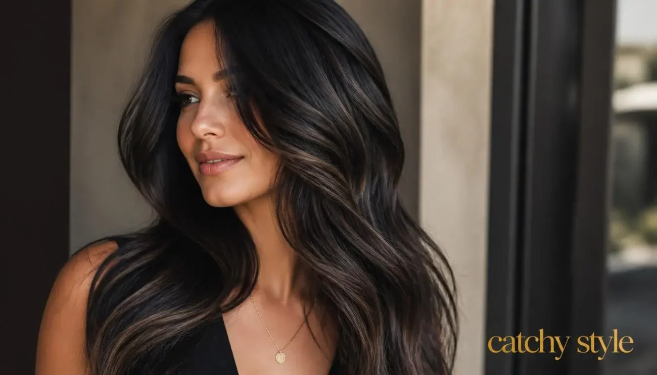 Invisible Balayage Creates Soft Natural Hair Dimension Woman with subtle invisible balayage on black hair