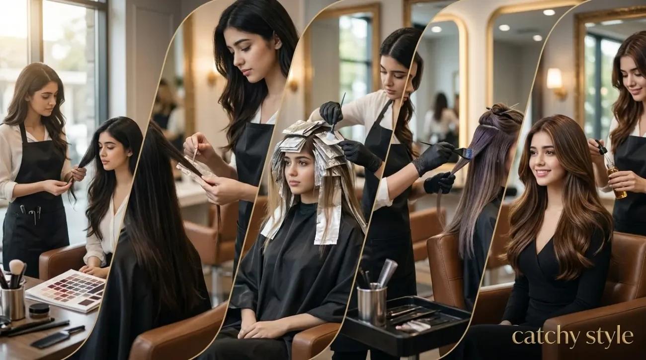 Hair Color From Black Professional Salon Process Explained Step by step professional hair coloring salon process