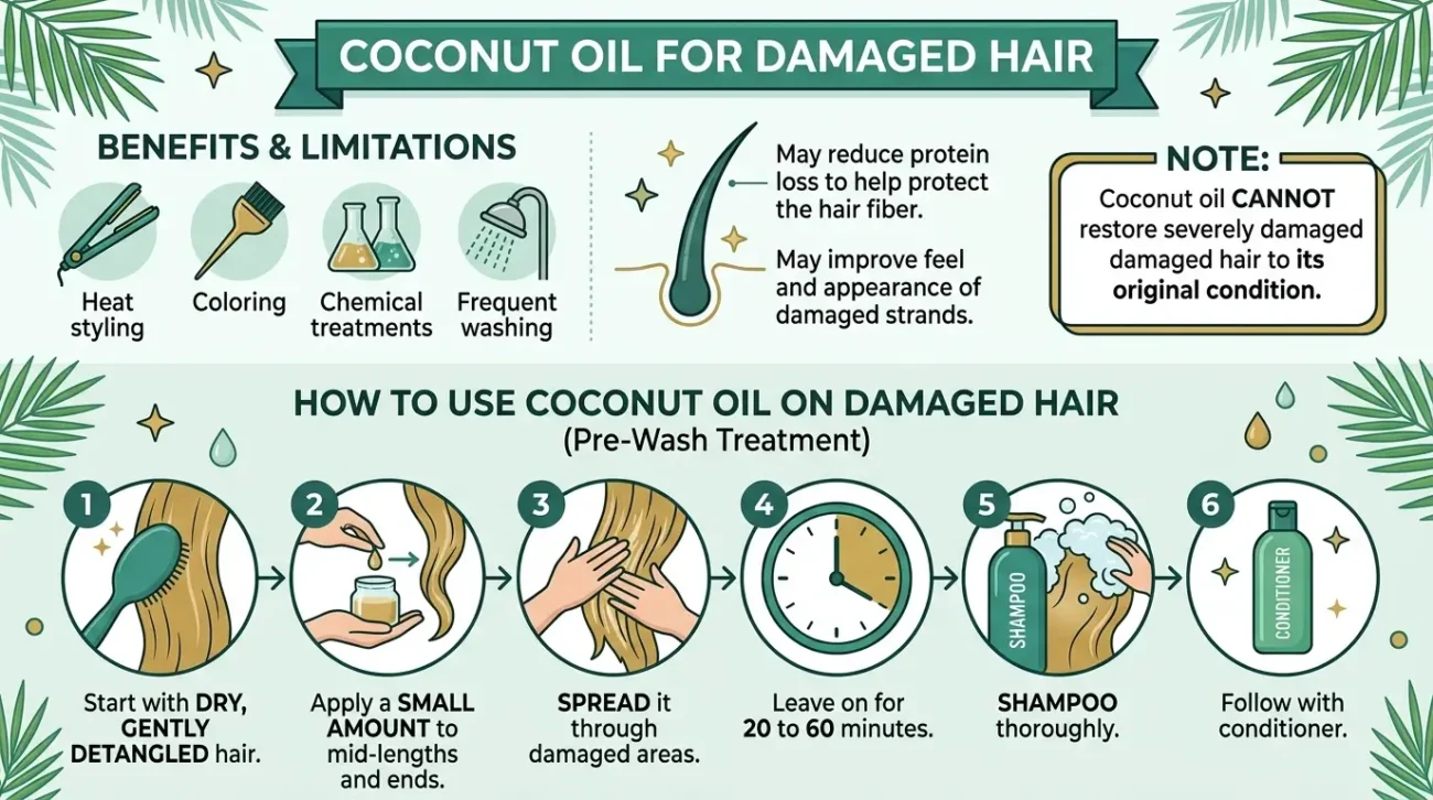 Coconut Oil for Damaged Hair: How to Use It Safely Coconut Oil for Damaged Hair Treatment