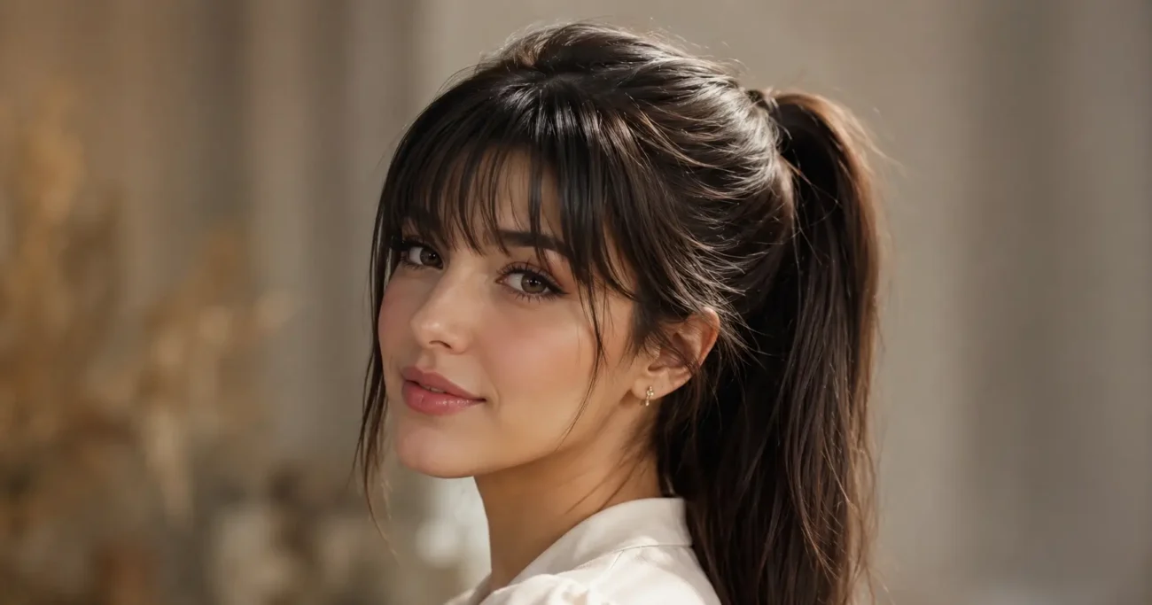 while a low ponytail tends to feel more understated and elegant. Perfect Ponytail With Bangs