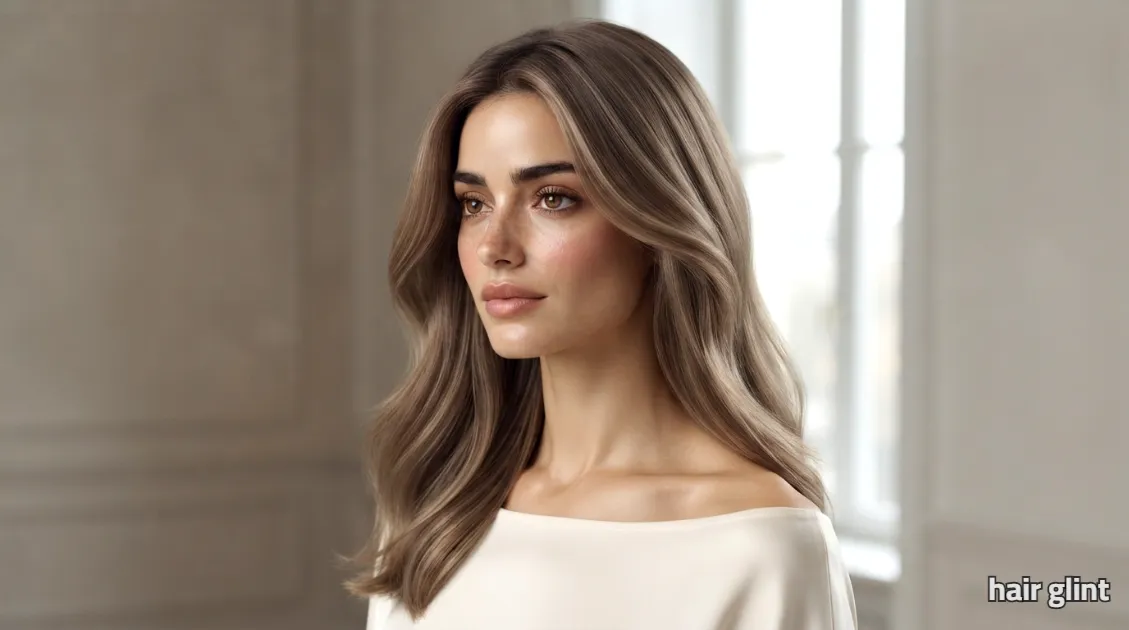 Light brown hair color with a soft beige finish