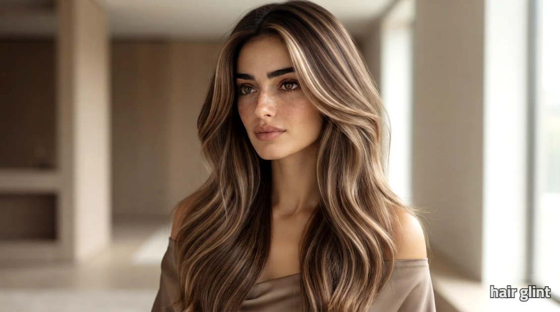 Light brown hair color with creamy, blended highlights